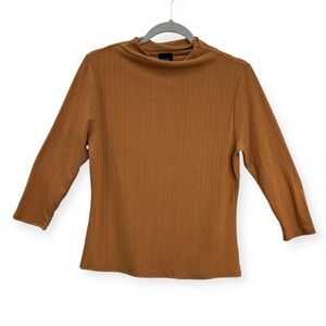 Anthropologie: W5 Soft Rust Tan Ribbed Knit Top Size M *273